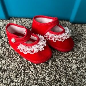 Red Gold Bug Infant Shoes